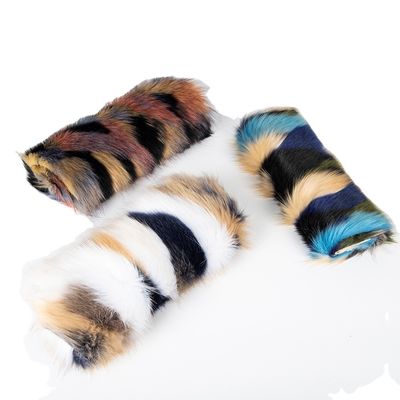 Multicolore Jacquard kunstmatige bontstof voor sexy schoonheidskleding en winterkleding
