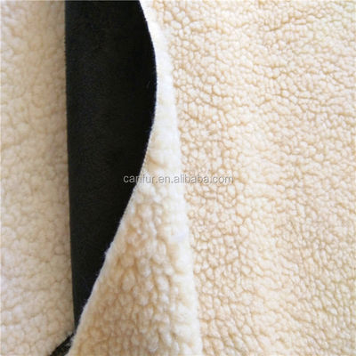 Lichtgeel 100% polyester synthetisch Sherpa suede stof voor eindklanten