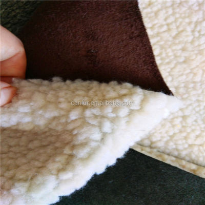 Lichtgeel 100% polyester synthetisch Sherpa suede stof voor eindklanten