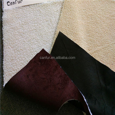 Lichtgeel 100% polyester synthetisch Sherpa suede stof voor eindklanten