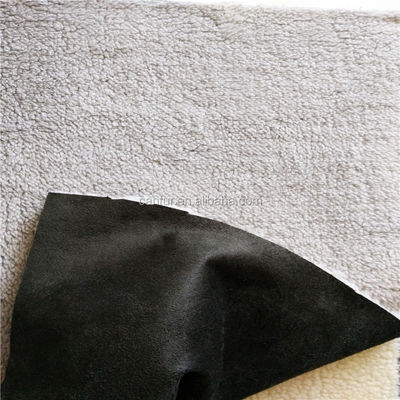 Lichtgeel 100% polyester synthetisch Sherpa suede stof voor eindklanten