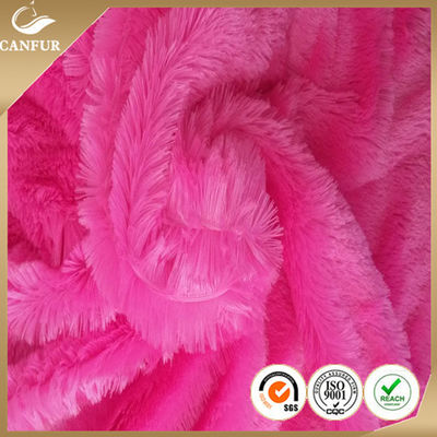 160 cm breed gedrukt polyester lange haren bontstof PV Plush voor speelgoed