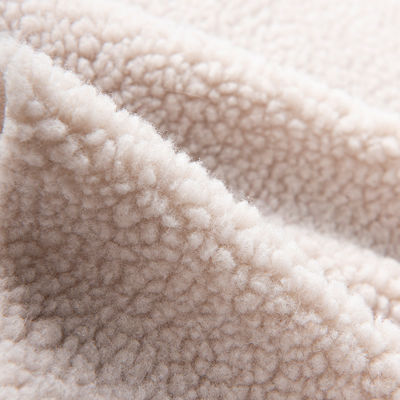 Plain Style 100% Polyester Sherpa Fleece Stof voor Jackets Lining Gekookt Patroon