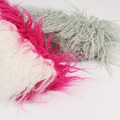 100% acryl voormateriaal vals bontstof solide kleur lange stapel van voor huis textiel