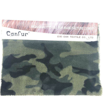 Afgedrukt konijnenvals bont voor kledingzakken 100% polyester jacquard 3 kleuren gedrukte stof