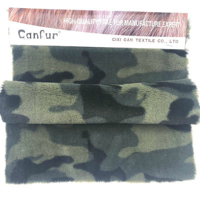 Afgedrukt konijnenvals bont voor kledingzakken 100% polyester jacquard 3 kleuren gedrukte stof