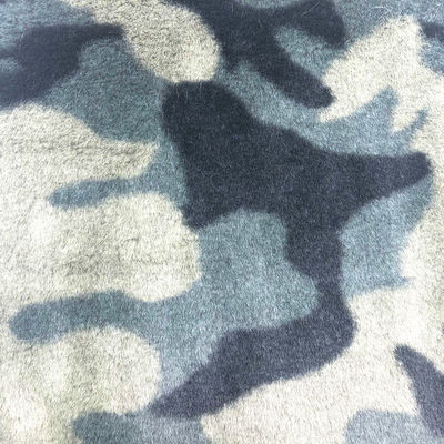 Afgedrukt konijnenvals bont voor kledingzakken 100% polyester jacquard 3 kleuren gedrukte stof