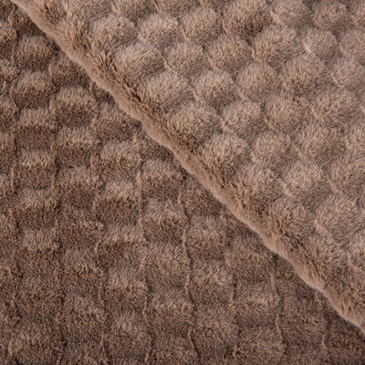 Voorkant Materiaal 100% polyester vals bont pluisstof voor kledingstuk en gooi deken