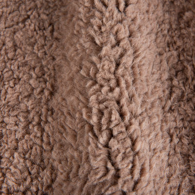 Aanpasbare garens 100% polyester sherpa fleece teddy bonded suede gebreide stof