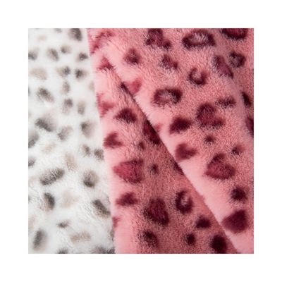 100% polyester sherpa meerkleurig luipaardprint konijnenhaar deken voor winterkleding