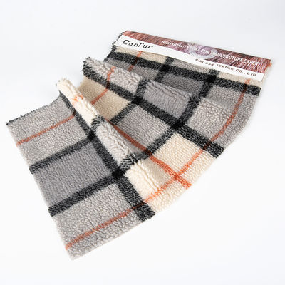 Home Textiel 36F Density Plaid Jacquard Sherpa Fleece Stof voor winterjas en jas