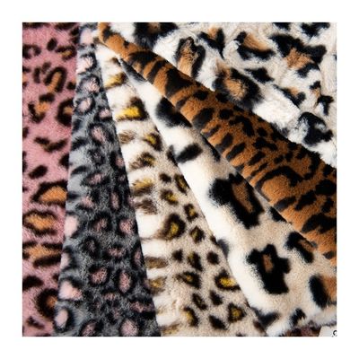 Geweven 100% Polyester Super Soft Leopard Print Rabbit Fur Faux Fur Stof Dik