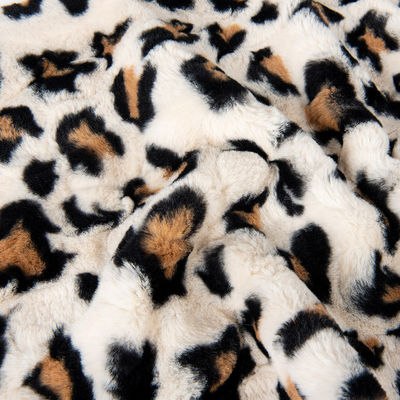 Geweven 100% Polyester Super Soft Leopard Print Rabbit Fur Faux Fur Stof Dik