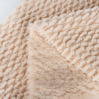 Plain Style Double Faced Sherpa Fleece Stof voor kleding en dekens 58/60" Breedte