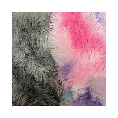100% polyester speciaal gekleurd gebreide PV pluis speelgoedstof met pluispatroon en lange stapel