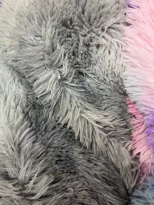 100% polyester speciaal gekleurd gebreide PV pluis speelgoedstof met pluispatroon en lange stapel