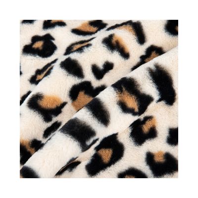 100% polyester Super Soft Leopard Print Rabbit Fur Faux Fur Stof voor kleding