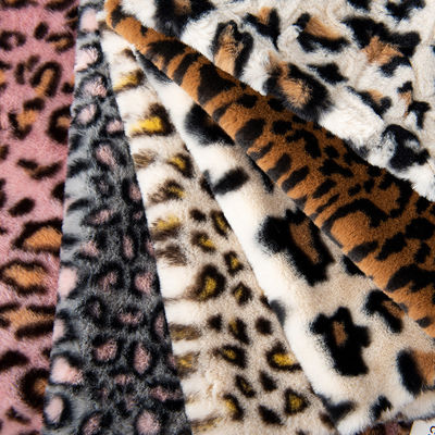 100% polyester Super Soft Leopard Print Rabbit Fur Faux Fur Stof voor kleding