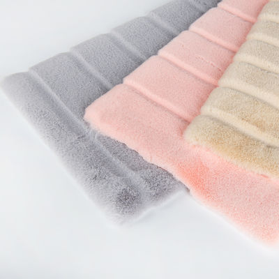 100% polyester Rabbit Faux Fur Stof voor winterjas zacht borstelpatroon Tricot gebreid