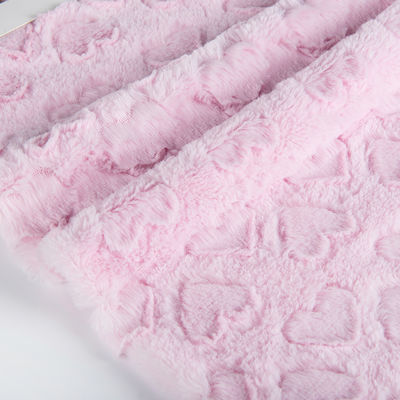 100% polyester Rabbit Faux Fur Stof voor winterjas zacht borstelpatroon Tricot gebreid