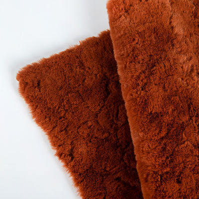 Zacht geborsteld PV-plush nep konijnvelstof voor jas 100% polyester Garens 80S × 80S
