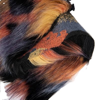 Multicolore Jacquard kunstmatige bontstof voor sexy schoonheidskleding en winterkleding