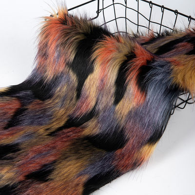 Multicolore Jacquard kunstmatige bontstof voor sexy schoonheidskleding en winterkleding