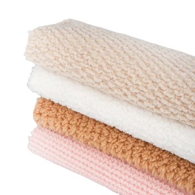 100% polyester zacht gebreide pluisvoet Shu fluweel Mirco Sherpa stof lichtgewicht