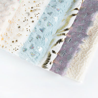 100% polyester glinsterende doek stick PV fluweel pluis stof glanzend goud folie 58/60 "breedte