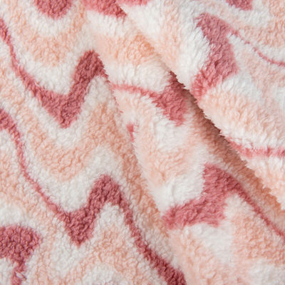 Soft 100% polyester Jacquard Sherpa Vlee Stof voor winterkleding Gebreide ontwerp