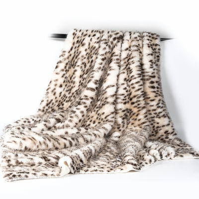 1050 g/m Dierendruk Long Pile Faux Fur Stof met Leopard Print Mink Fur