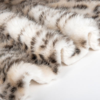 1050 g/m Dierendruk Long Pile Faux Fur Stof met Leopard Print Mink Fur
