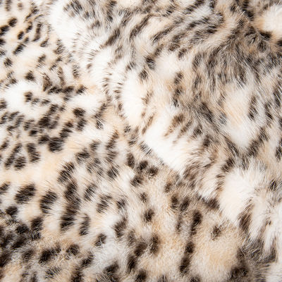 1050 g/m Dierendruk Long Pile Faux Fur Stof met Leopard Print Mink Fur