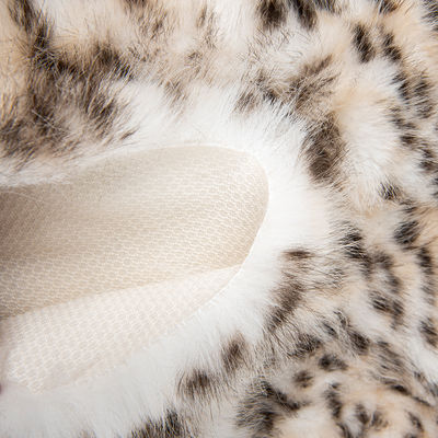 1050 g/m Dierendruk Long Pile Faux Fur Stof met Leopard Print Mink Fur