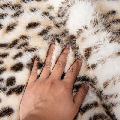 1050 g/m Dierendruk Long Pile Faux Fur Stof met Leopard Print Mink Fur