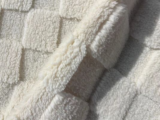 Zacht gebreide Jacquard-patroon Vlee Stof voor Shu Velveteen Dubbelzijde Mirco Sherpa