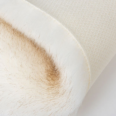 100% polyester Geweven Stof Gebreide zachte valse bont met hoog gewicht en lange haarstapel